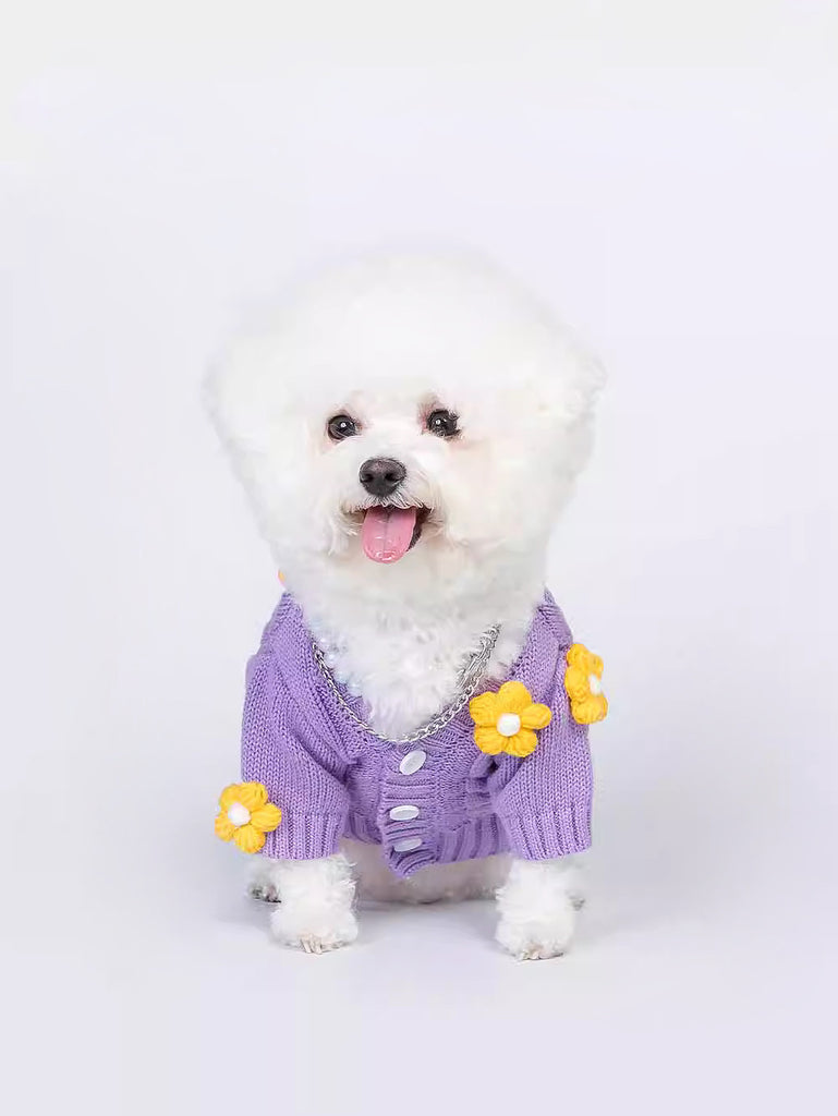 Beautiful Sweater Cardigan Viloet Purple for Pets