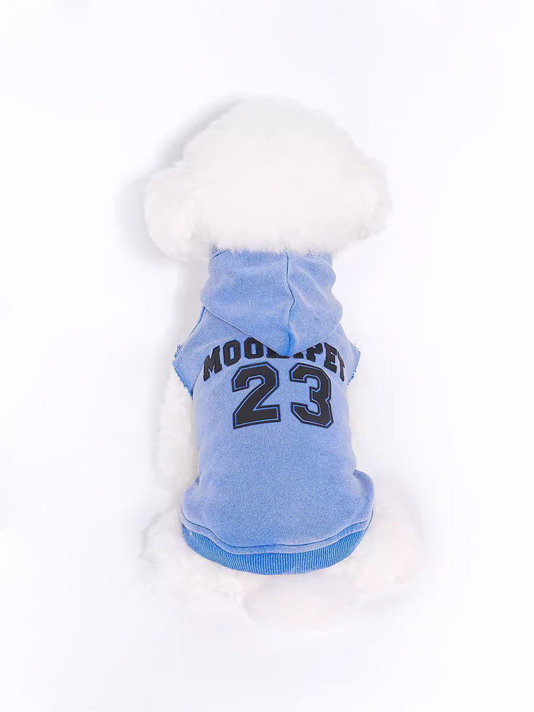 Washed Blue Distressed Hoodie for Pets