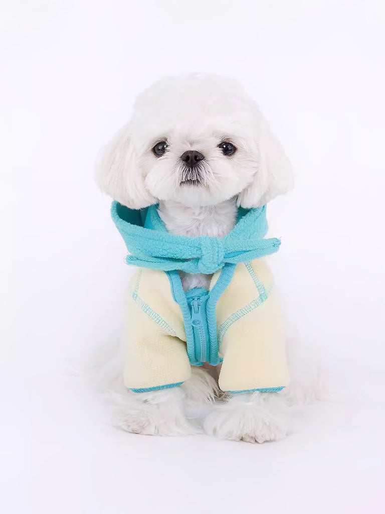 Reversible Fleece Detachable Hooded Coat for Pets