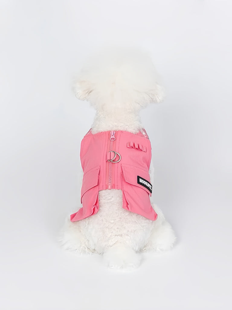 Chic Work Vest with Leash Ring for Pets at Home