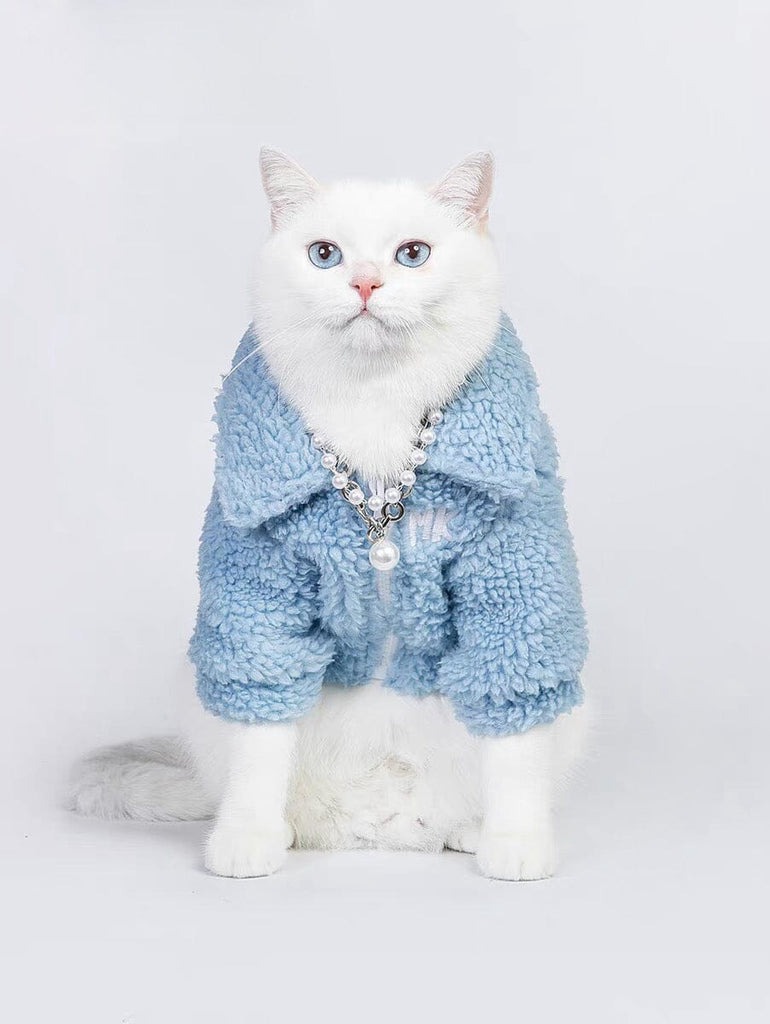 Icelandic Blue Shearling Coat for Pets Outside