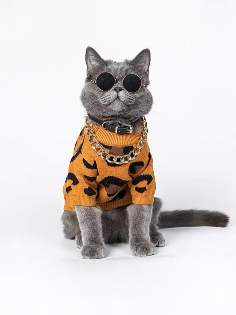 Coolest Leopard Print Hip-Hop Sweater for Pets 