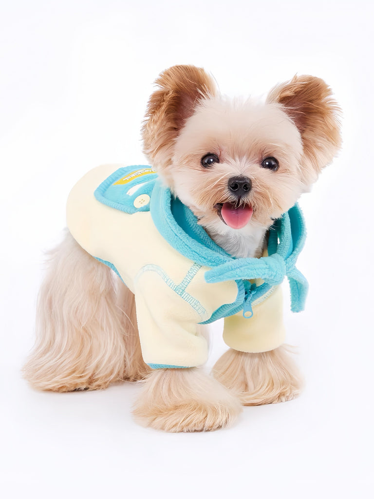 Reversible Fleece Detachable Hooded Coat for Pets