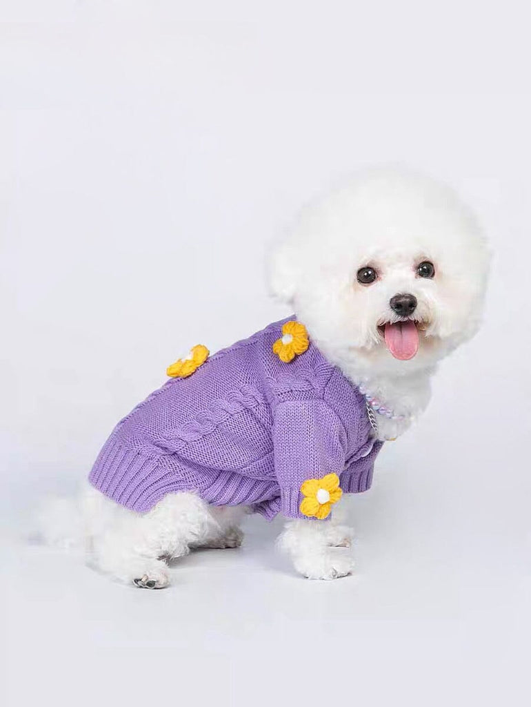 Sweater Cardigan Viloet Purple for Pets Outside