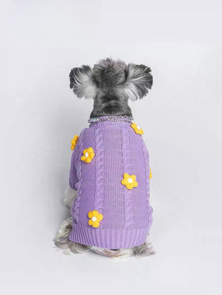 Warm Sweater Cardigan Viloet Purple for Pets